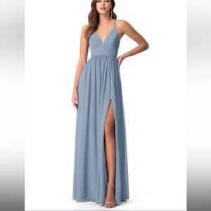 Azazie Aida Bridesmaid Dress Size 10 Dusty Blue